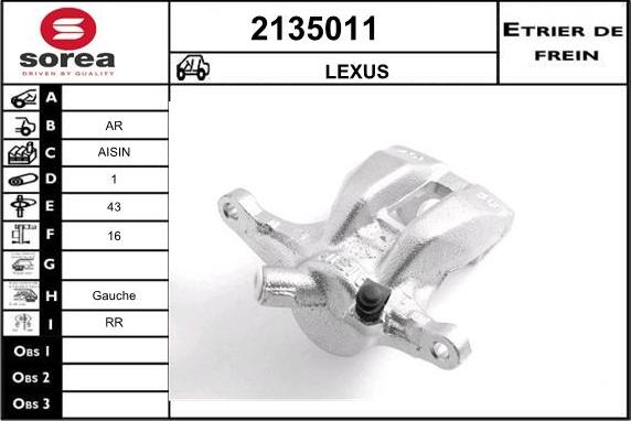 EAI 2135011 - Гальмівний супорт autocars.com.ua