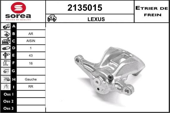 EAI 2135015 - Гальмівний супорт autocars.com.ua