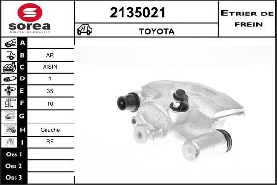 EAI 2135021 - Гальмівний супорт autocars.com.ua