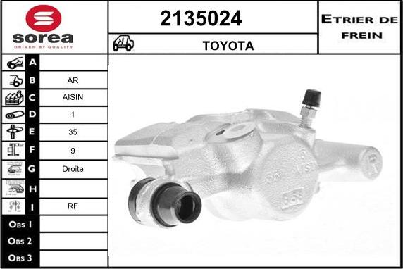 EAI 2135024 - Гальмівний супорт autocars.com.ua