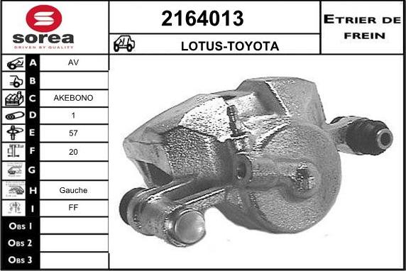 EAI 2164013 - Гальмівний супорт autocars.com.ua