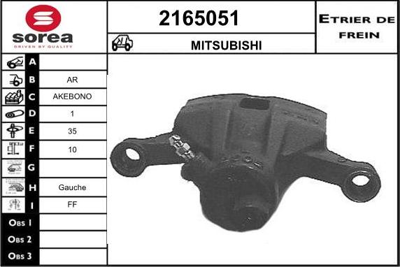 EAI 2165051 - Гальмівний супорт autocars.com.ua