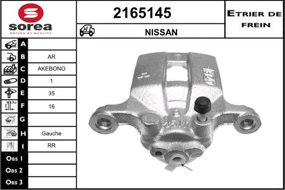 EAI 2165145 - Гальмівний супорт autocars.com.ua