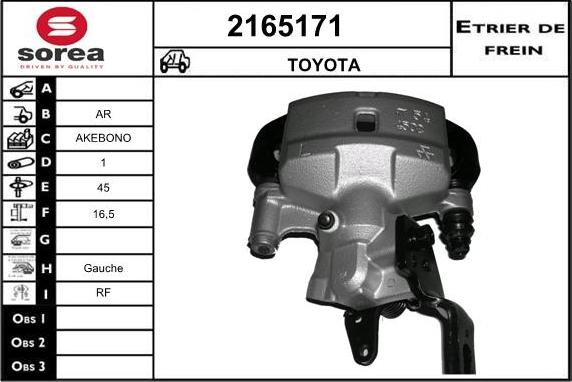 EAI 2165171 - Гальмівний супорт autocars.com.ua