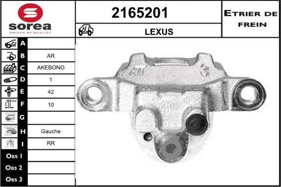 EAI 2165201 - Гальмівний супорт autocars.com.ua