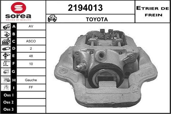 EAI 2194013 - Гальмівний супорт autocars.com.ua