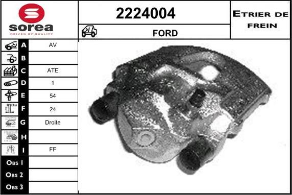 EAI 2224004 - Гальмівний супорт autocars.com.ua