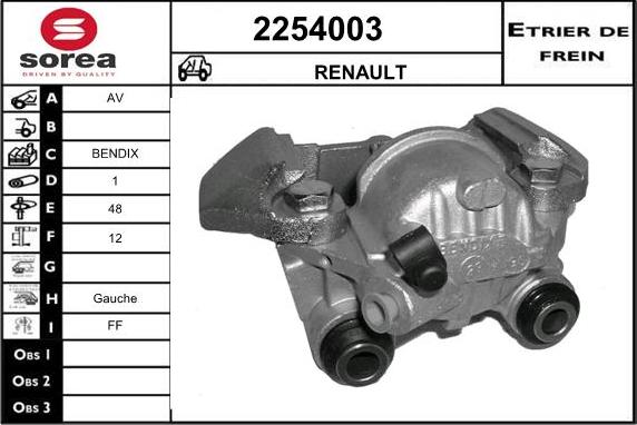 EAI 2254003 - Гальмівний супорт autocars.com.ua