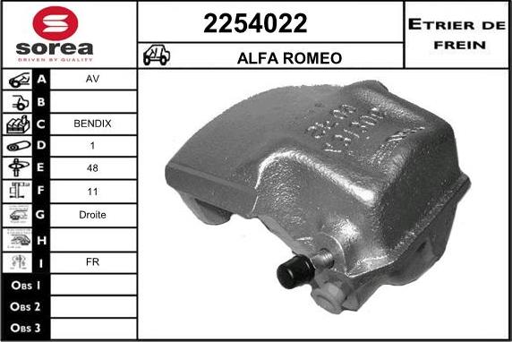 EAI 2254022 - Гальмівний супорт autocars.com.ua