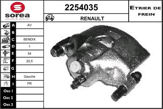 EAI 2254035 - Гальмівний супорт autocars.com.ua