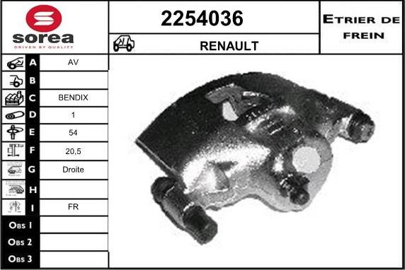 EAI 2254036 - Гальмівний супорт autocars.com.ua