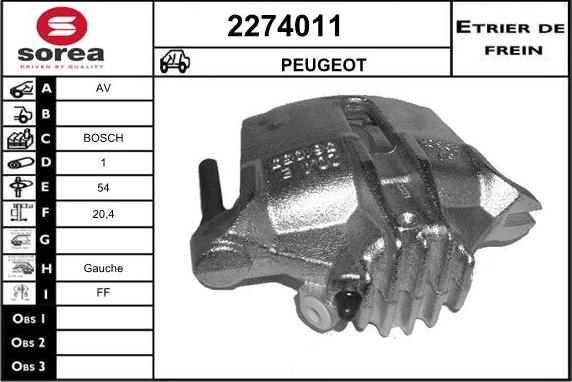 EAI 2274011 - Гальмівний супорт autocars.com.ua