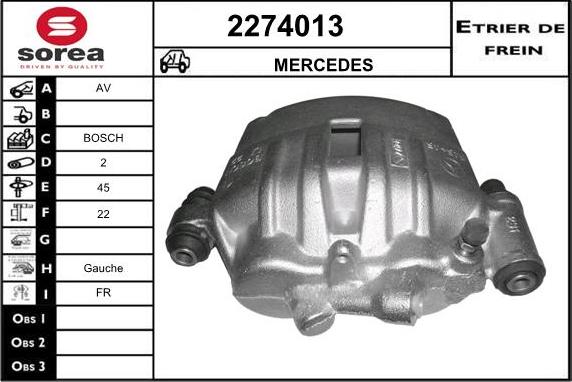 EAI 2274013 - Гальмівний супорт autocars.com.ua