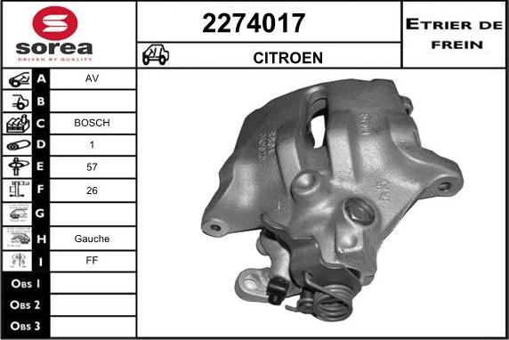 EAI 2274017 - Тормозной суппорт avtokuzovplus.com.ua