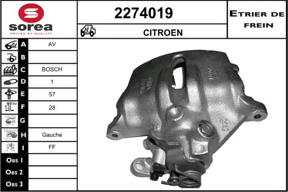 EAI 2274019 - Гальмівний супорт autocars.com.ua