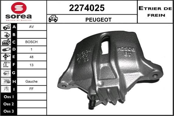 EAI 2274025 - Гальмівний супорт autocars.com.ua