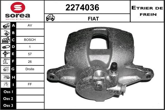 EAI 2274036 - Гальмівний супорт autocars.com.ua