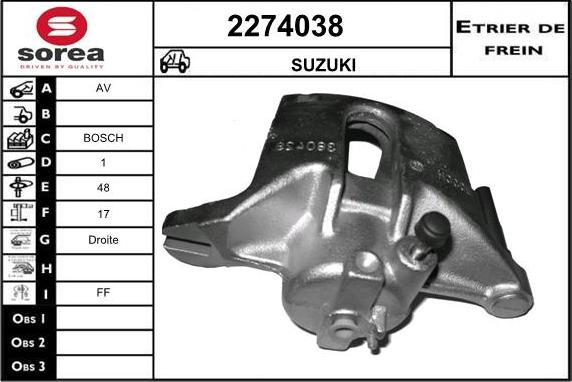 EAI 2274038 - Гальмівний супорт autocars.com.ua