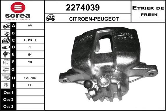 EAI 2274039 - Гальмівний супорт autocars.com.ua