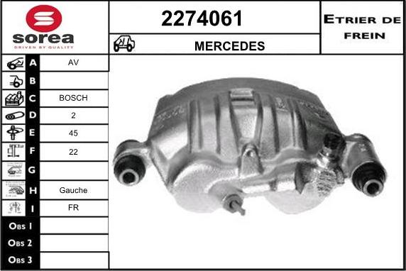 EAI 2274061 - Гальмівний супорт autocars.com.ua