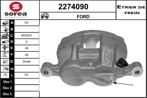 EAI 2274090 - Гальмівний супорт autocars.com.ua