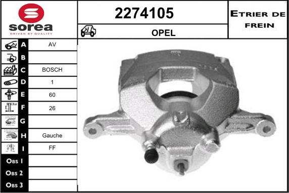 EAI 2274105 - Гальмівний супорт autocars.com.ua