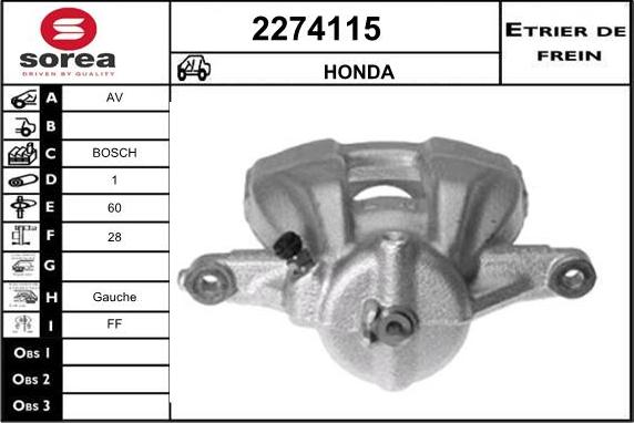 EAI 2274115 - Гальмівний супорт autocars.com.ua