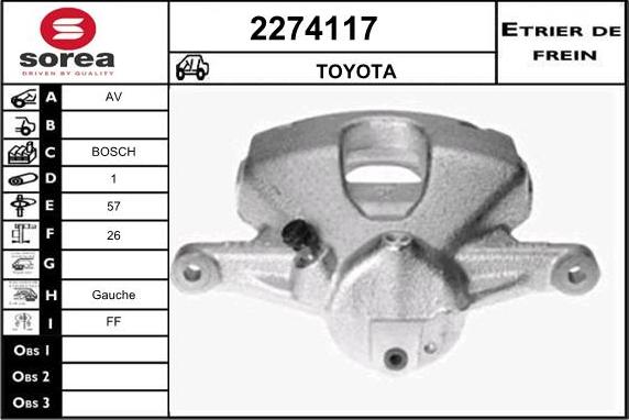 EAI 2274117 - Гальмівний супорт autocars.com.ua