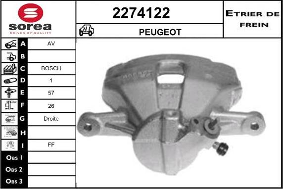 EAI 2274122 - Гальмівний супорт autocars.com.ua