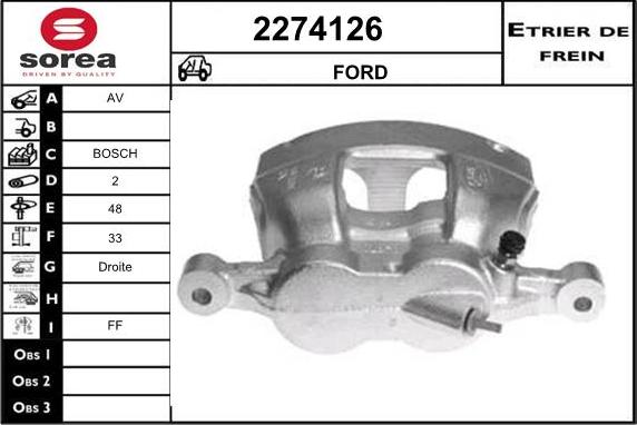 EAI 2274126 - Гальмівний супорт autocars.com.ua