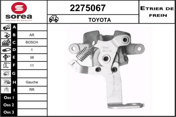 EAI 2275067 - Гальмівний супорт autocars.com.ua