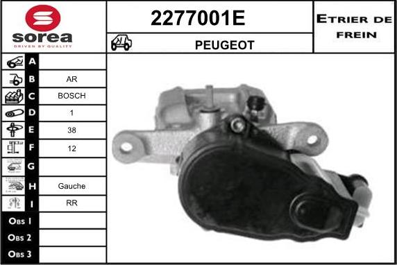 EAI 2277001E - Гальмівний супорт autocars.com.ua