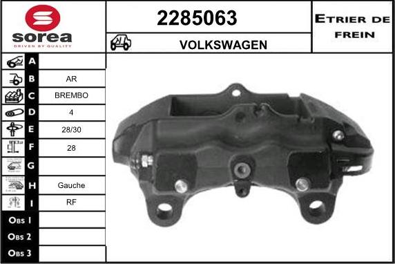 EAI 2285063 - Гальмівний супорт autocars.com.ua