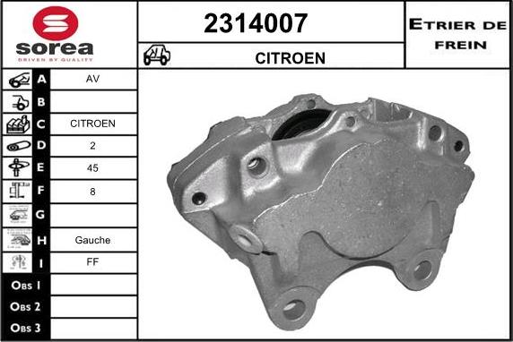 EAI 2314007 - Гальмівний супорт autocars.com.ua