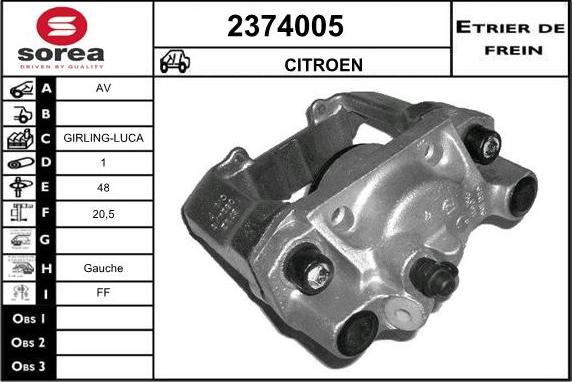 EAI 2374005 - Гальмівний супорт autocars.com.ua