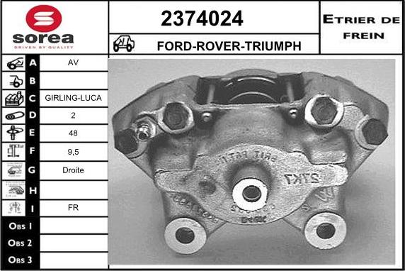 EAI 2374024 - Гальмівний супорт autocars.com.ua