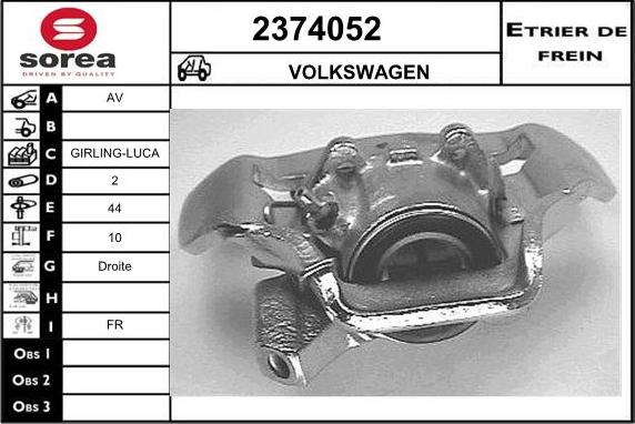 EAI 2374052 - Гальмівний супорт autocars.com.ua