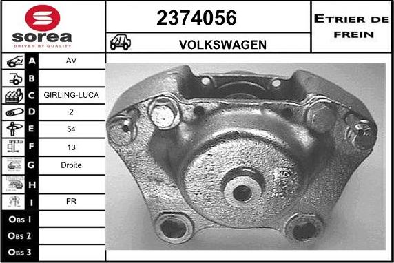 EAI 2374056 - Гальмівний супорт autocars.com.ua