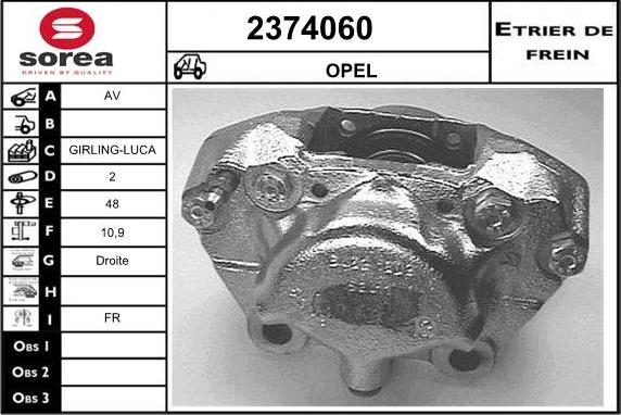 EAI 2374060 - Гальмівний супорт autocars.com.ua