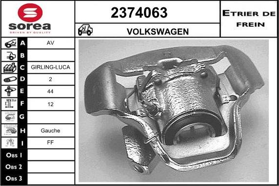 EAI 2374063 - Гальмівний супорт autocars.com.ua