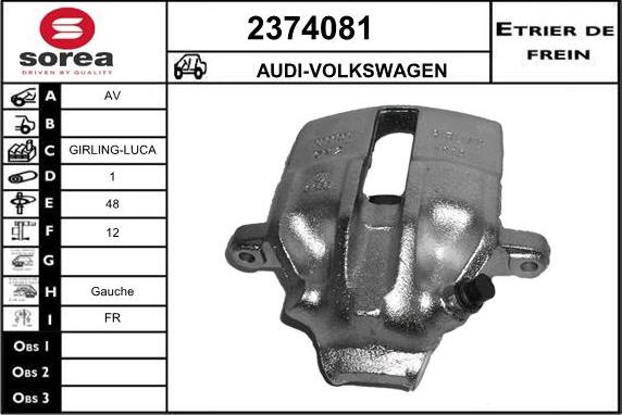 EAI 2374081 - Тормозной суппорт avtokuzovplus.com.ua