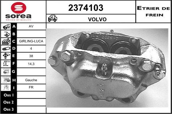 EAI 2374103 - Гальмівний супорт autocars.com.ua