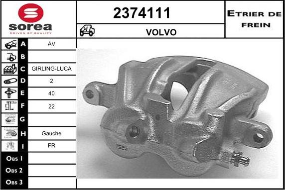 EAI 2374111 - Гальмівний супорт autocars.com.ua