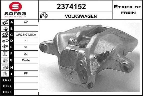 EAI 2374152 - Гальмівний супорт autocars.com.ua