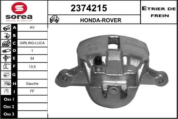 EAI 2374215 - Гальмівний супорт autocars.com.ua