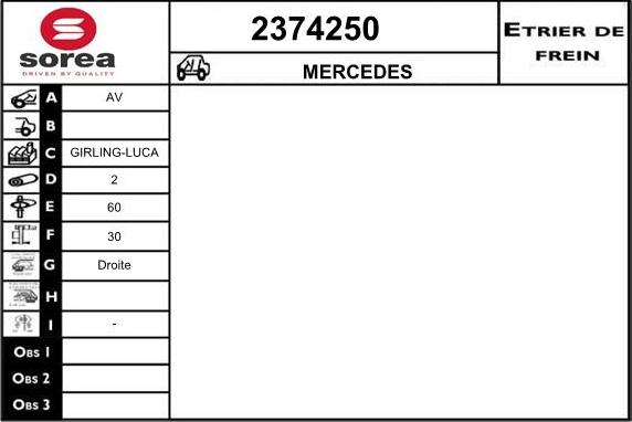 EAI 2374250 - Гальмівний супорт autocars.com.ua