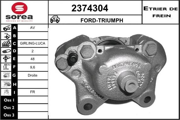 EAI 2374304 - Гальмівний супорт autocars.com.ua