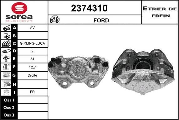 EAI 2374310 - Гальмівний супорт autocars.com.ua