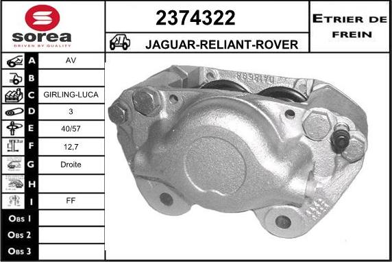 EAI 2374322 - Гальмівний супорт autocars.com.ua