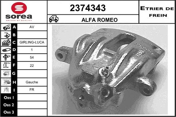 EAI 2374343 - Гальмівний супорт autocars.com.ua